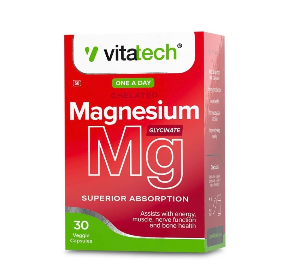 VITATECH Magnesium Glycinate 30 Veggie Capsules