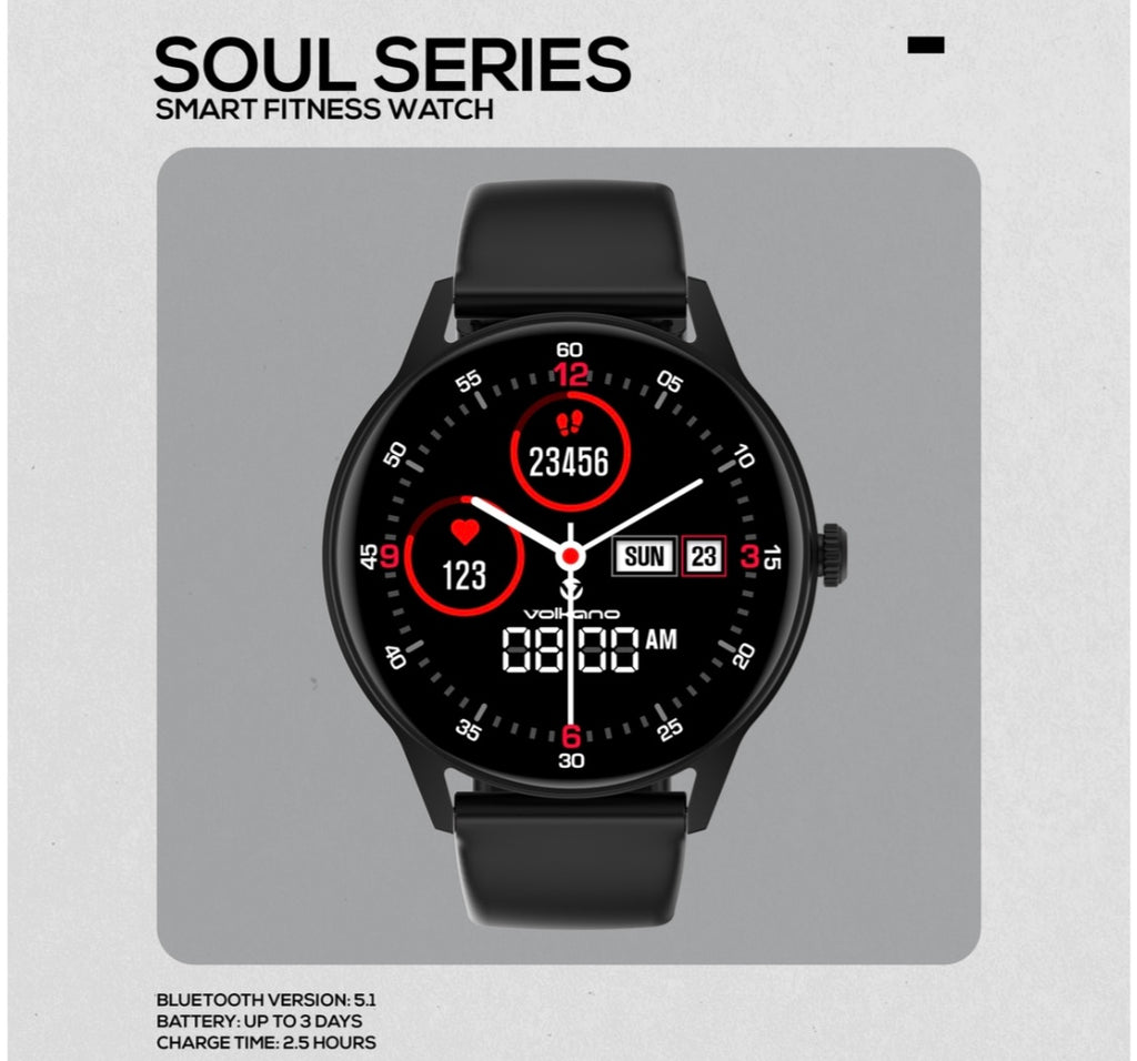 Volkano Smart Watch:Men Soul Series - Black