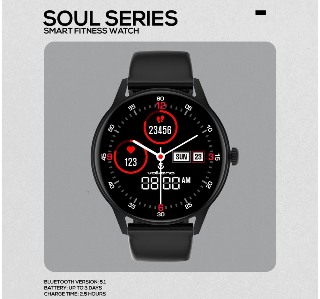 Volkano Smart Watch:Men Soul Series - Black