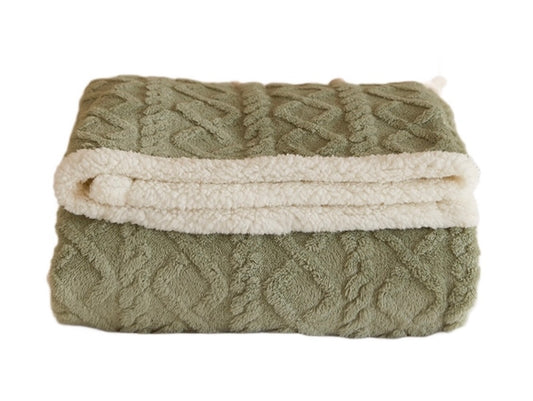 Coral Velvet Napping Blanket Winter Blanket Green 70x100cm